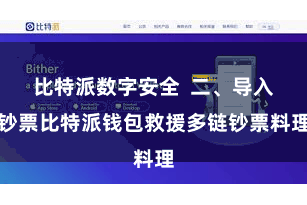 比特派数字安全  二、导入钞票比特派钱包救援多链钞票料理