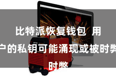 比特派恢复钱包  用户的私钥可能涌现或被时弊